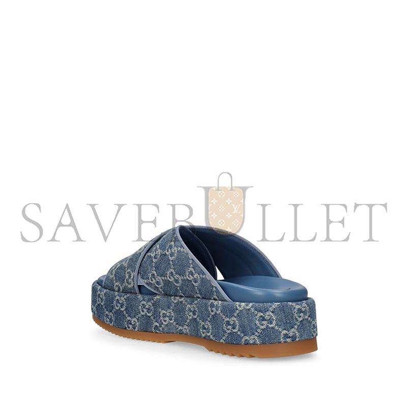 GUCCI WOMEN'S GG DENIM PLATFORM SANDALS 816798